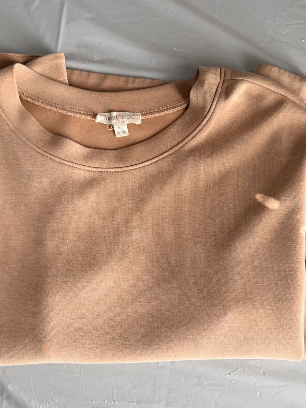 Moa Moa Men's Crewneck Sweater in Light Peach